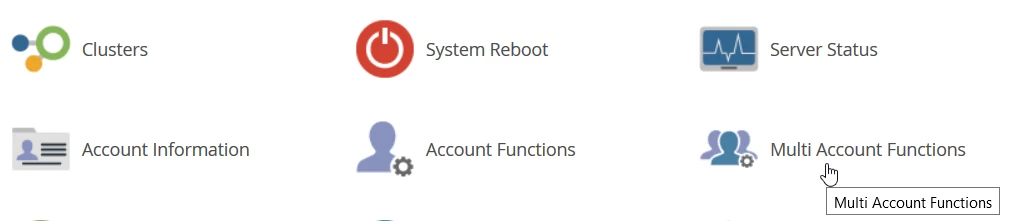 Multi Account Functions WHM